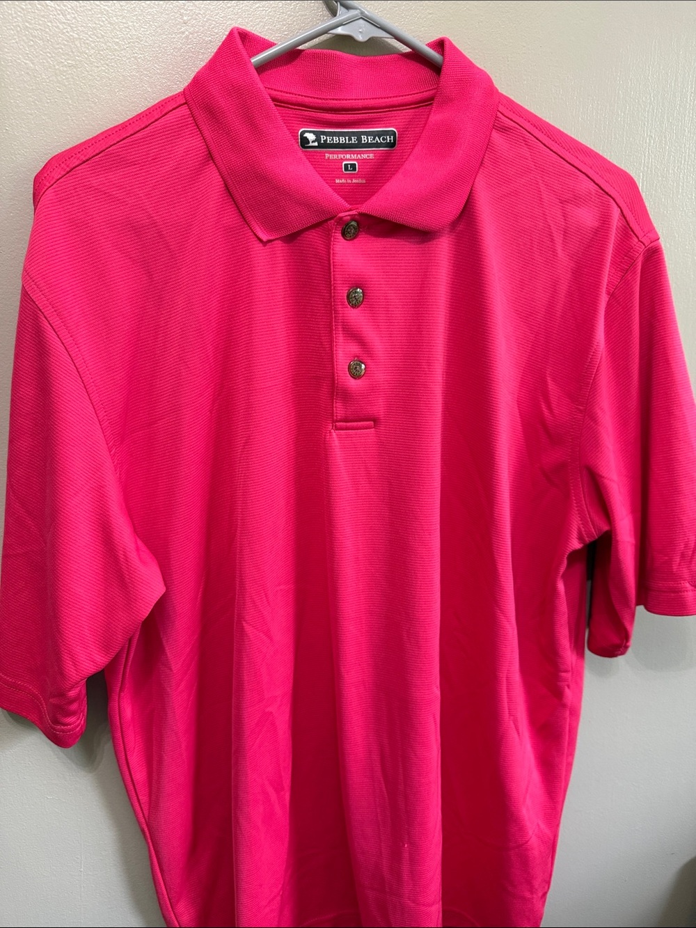 Pebble Beach Men's Bright Pink Performance Polo